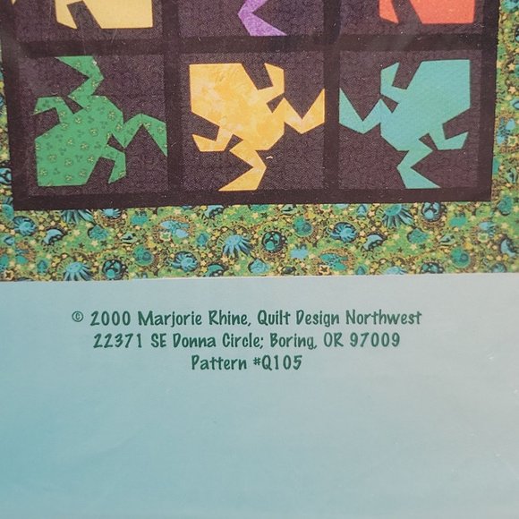 Bullfrogs Twin Quilt Pattern Multiple Sizes Wall Hanging Twin or Crib Quilt - Picture 2 of 4